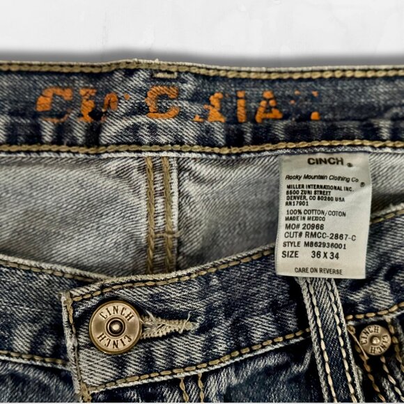 Cinch Jeans Men 36x34 Distressed Thrashed AS-IS Crotch Tear Repair Project - Picture 3 of 4